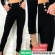 Women's big black warm pants 6021