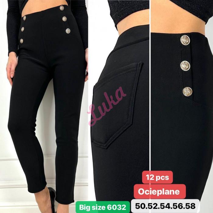 Women's big black warm pants 6033