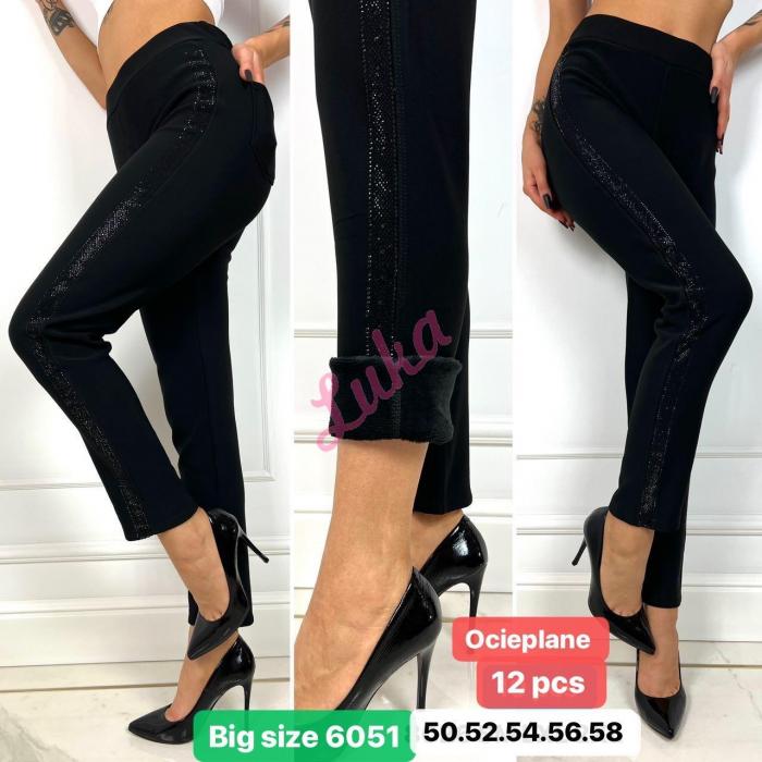 Women's big black warm pants 6032