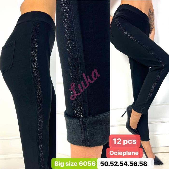 Women's big black warm pants 6051