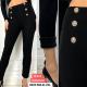 Women's black warm pants 8078