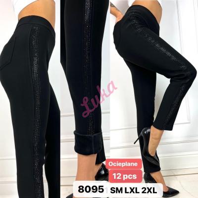 Women's black warm pants 8060