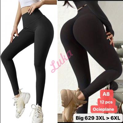 Women's big black warm pants 6032