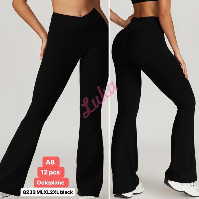 Women's black warm pants da090