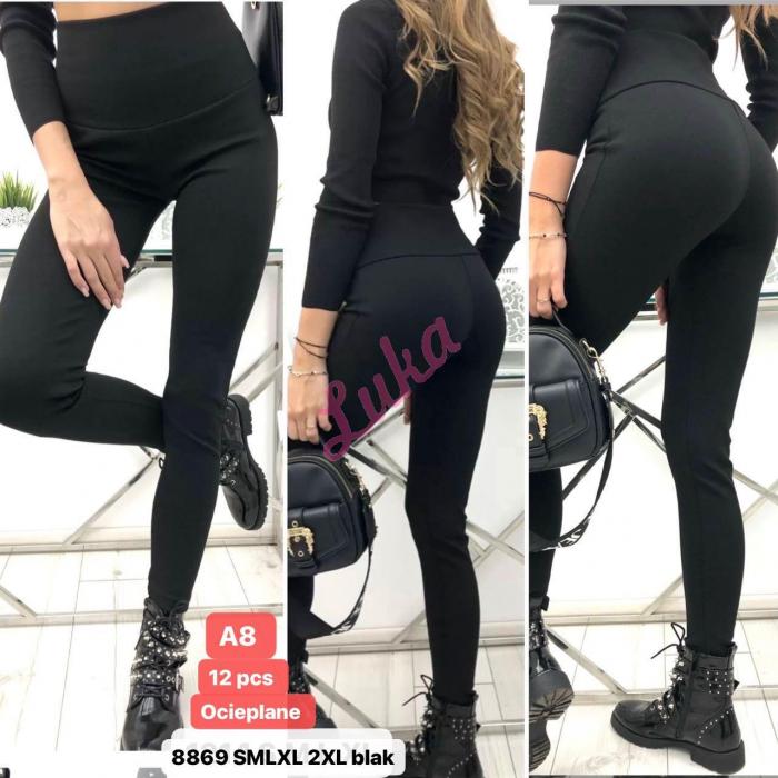 Women's black warm pants 9099