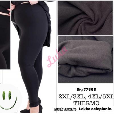 Legginsy damskie ocieplane czarne duże 77868