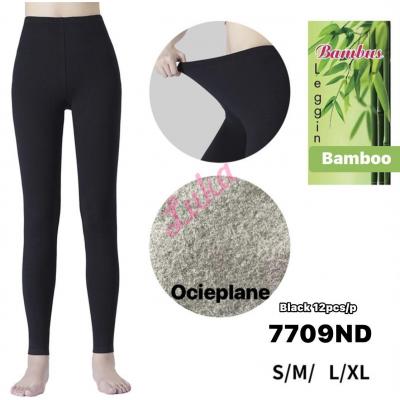 Women's warm black leggings 7709nd