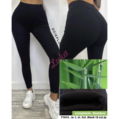 Women's black warm leggings 77800