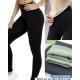 Women's black warm leggings 77016