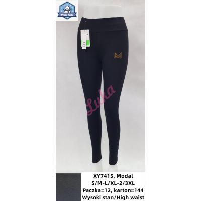 Legginsy damskie ocieplane czarne Tyk xy7415