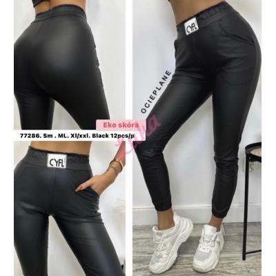 Women's warm black leggings 77286