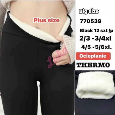 Women's warm black leggings 770539