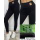 Women's black warm leggings 77012