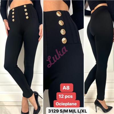 Women's warm black pants 3129