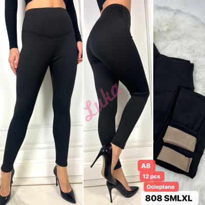 Women's warm black leggings 808