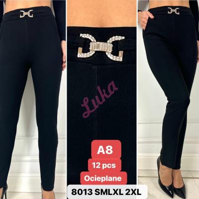 Women's warm black leggings 8013