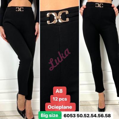 Women's warm black leggings 6053