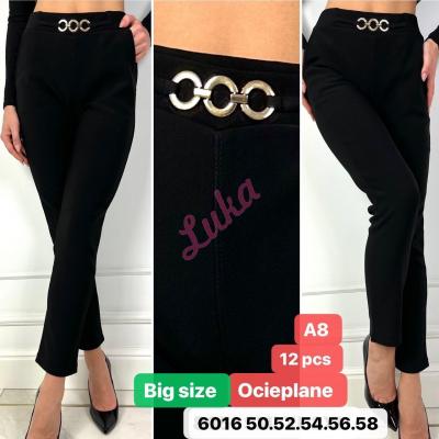 Women's warm black leggings 6016