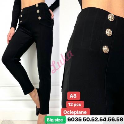 Women's warm black leggings 6035