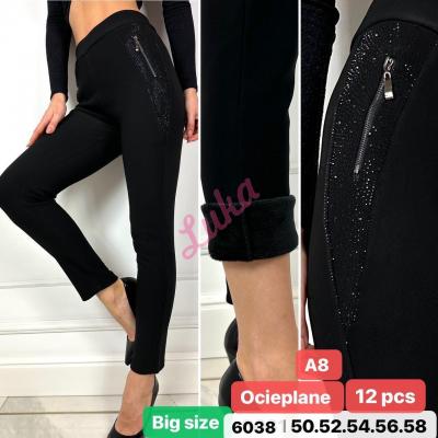 Women's warm black leggings 6038