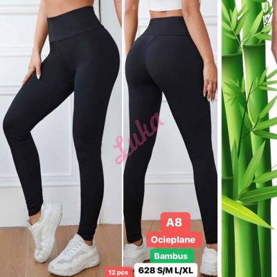 Women's warm black leggings 628