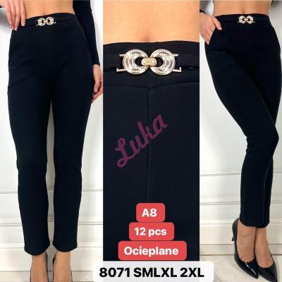 Women's warm black leggings 8071