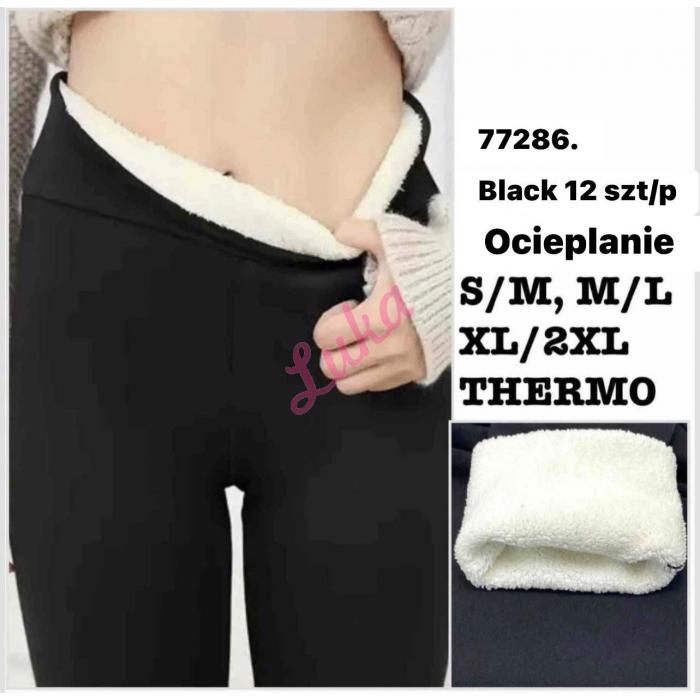 Legginsy damskie ocieplane czarne