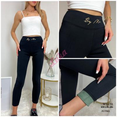 Women's warm black pants w5272