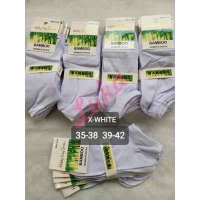 Women's low cut socks bamboo Hobby Day x-white