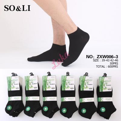 Men's low cut socks So&Li bamboo ZXW006-3