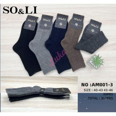 Men's socks SO&LI Wool AM001-2