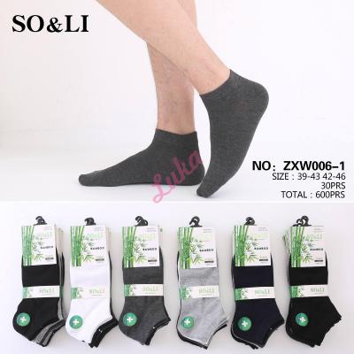 Men's low cut socks So&Li bamboo ZXW006-1