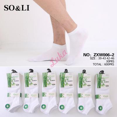 Men's low cut socks So&Li bamboo ZXW006-2
