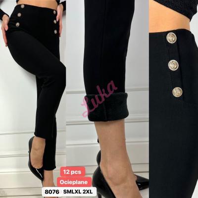 Women's black leggings WARM 6038