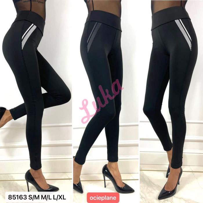 Women's black leggings WARM 8076