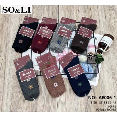 Skarpety damskie So&Li Wełna AM006-2