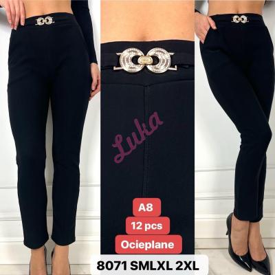 Women's black leggings WARM 8071