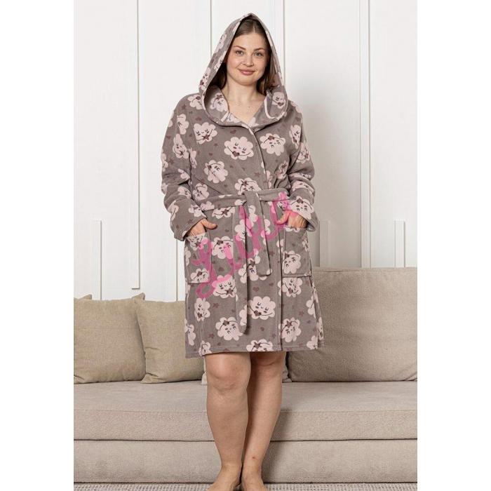Szlafrok damski welur Morella mor-GD-1-16001-3
