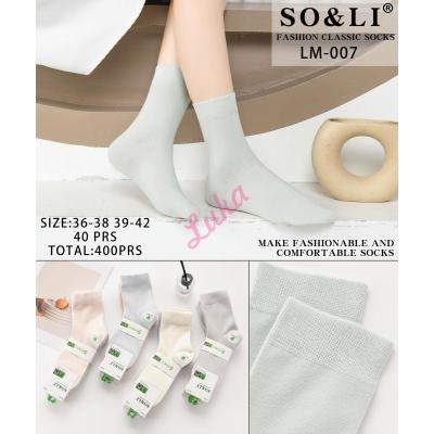 Skarpety damskie bambusowe SO&LI LM-006