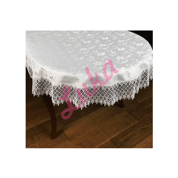 Obrus z gipiurą 150x260 cm owal wlkn-531