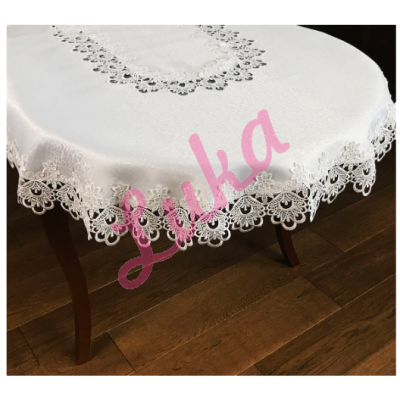 Obrus z gipiurą 150x260 cm owal wlkn-533