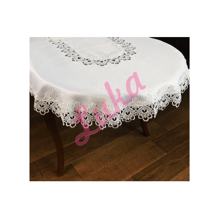 Obrus z gipiurą 150x260 cm owal wlkn-531