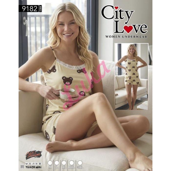 Piżama damska turecka City Love bar-005