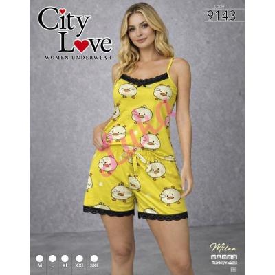 Piżama damska turecka City Love bar-007