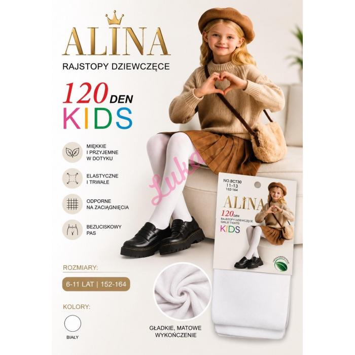 Rajstopy dziewczęce Alina BCT30 white