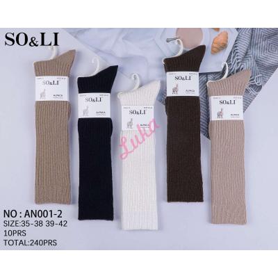 Podkolanówki damskie ALPACA So&Li AN001-1