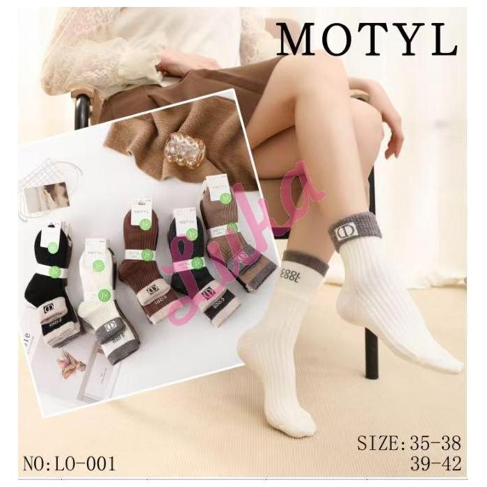 Women's low cut socks ALPAKA Motyl LO-006