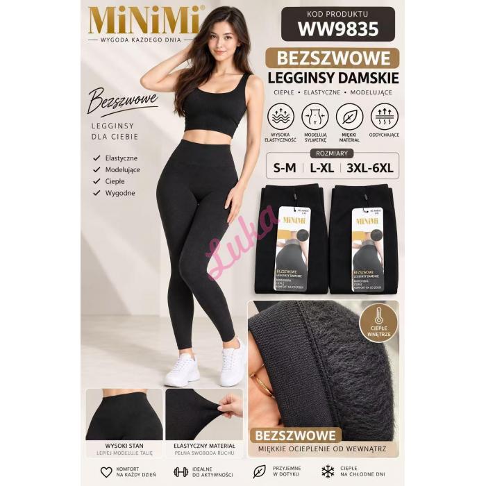 Legginsy damskie ocieplane Minimi WW9835 S-XL