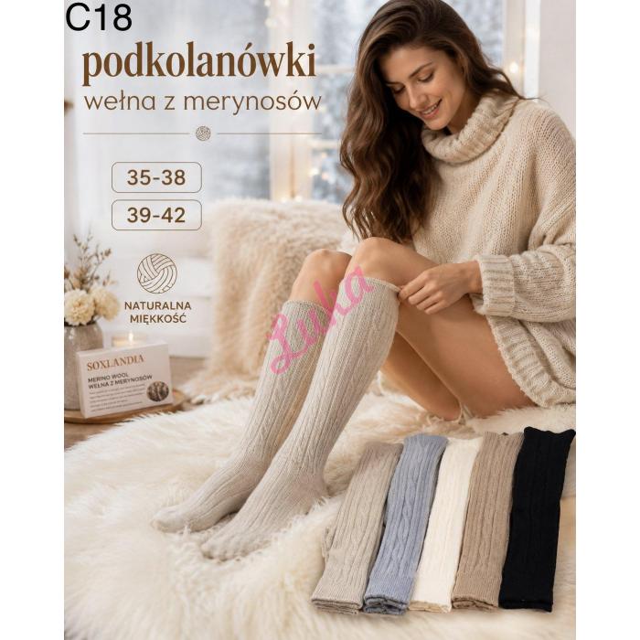 Podkolanówki damskie WOOL Oemen AL-28