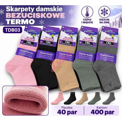 Skarpety damskie bezuciskowe THERMO D&A TDB03